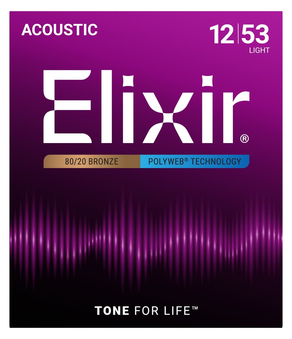 Elixir Polyweb 80/20 Bronze Light (.012-.053) .12–.53 strings