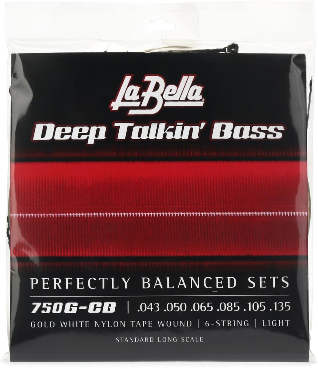 La Bella 750G-CB Gold White Nylon Tapewound, 6-String Light (.043–.135) .43–.135 strings