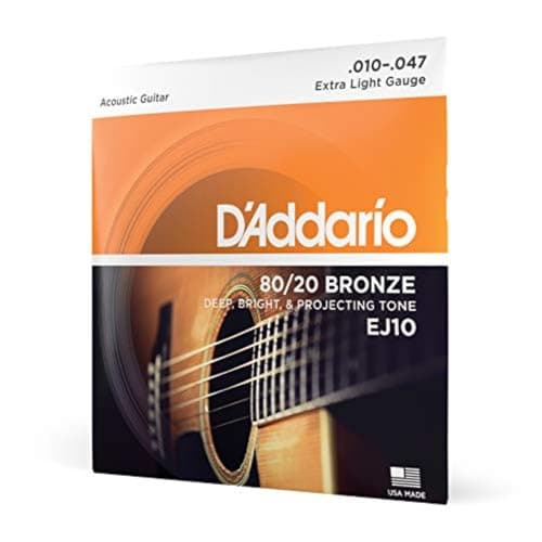 D'Addario EJ10 80/20 Bronze Extra Light (.010–.047) .10–.47 strings