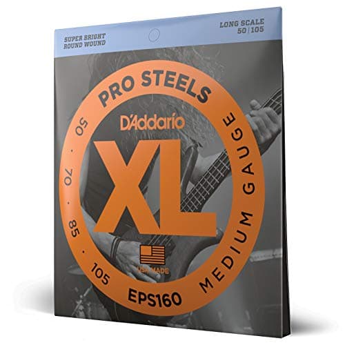 D'Addario EPS160 XL ProSteels Bass Medium (.050-.105) .50–.105 strings