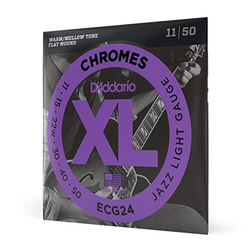 D'Addario XL Chromes ECG24 Flat Wound, Jazz Light (.011–.050) .11–.50 strings