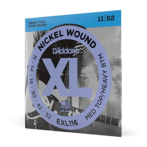 D'Addario EXL116 XL Nickel Wound, Medium Top/Heavy Bottom (.011–.052) .11–.52 strings
