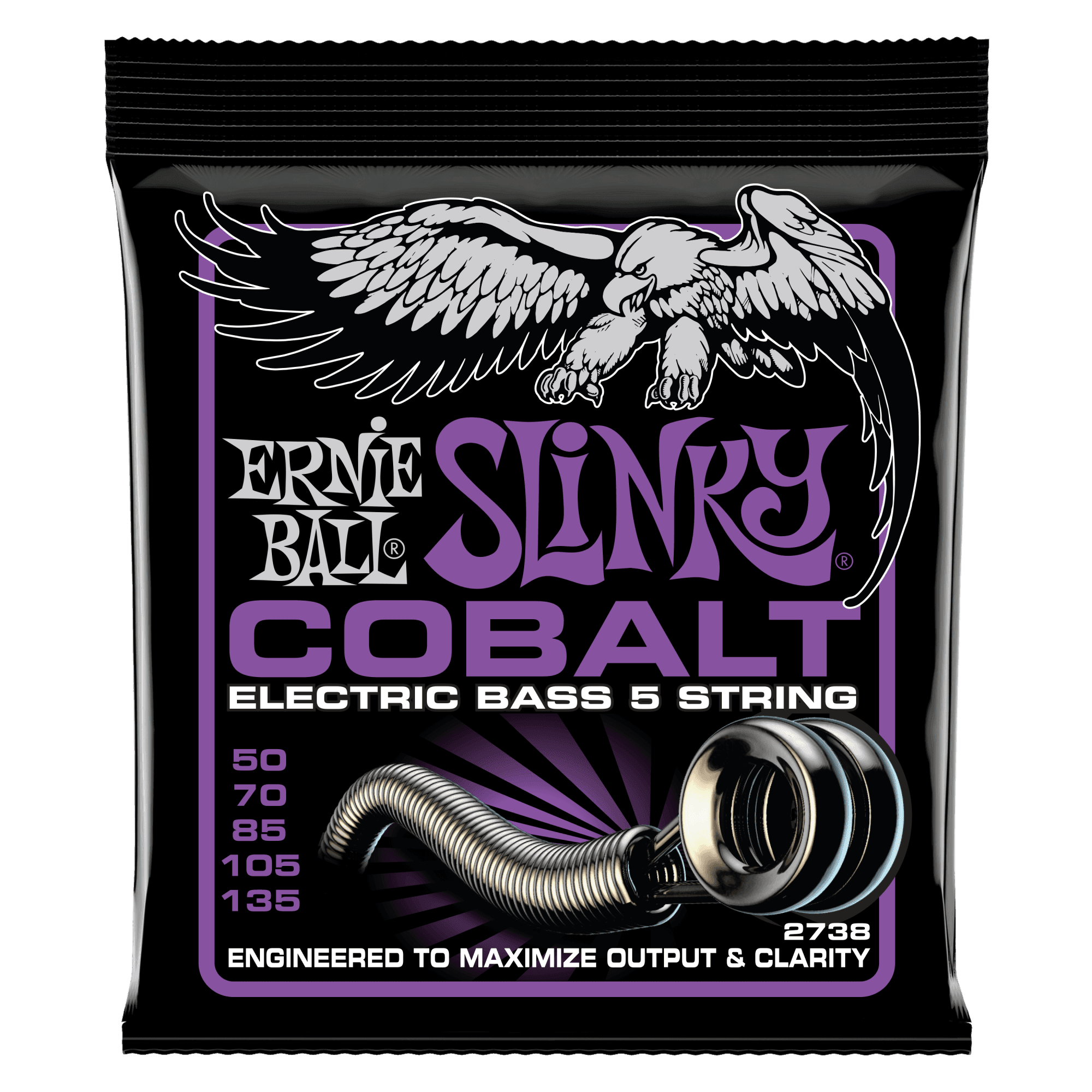 Ernie Ball Power Slinky Cobalt 5-String Bass (.050–.135) .50–.135 strings