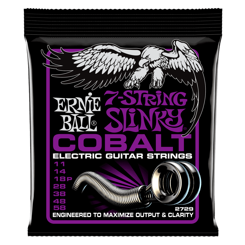 Ernie Ball 7-String Power Slinky Cobalt (.011–.058) .11–.58 strings