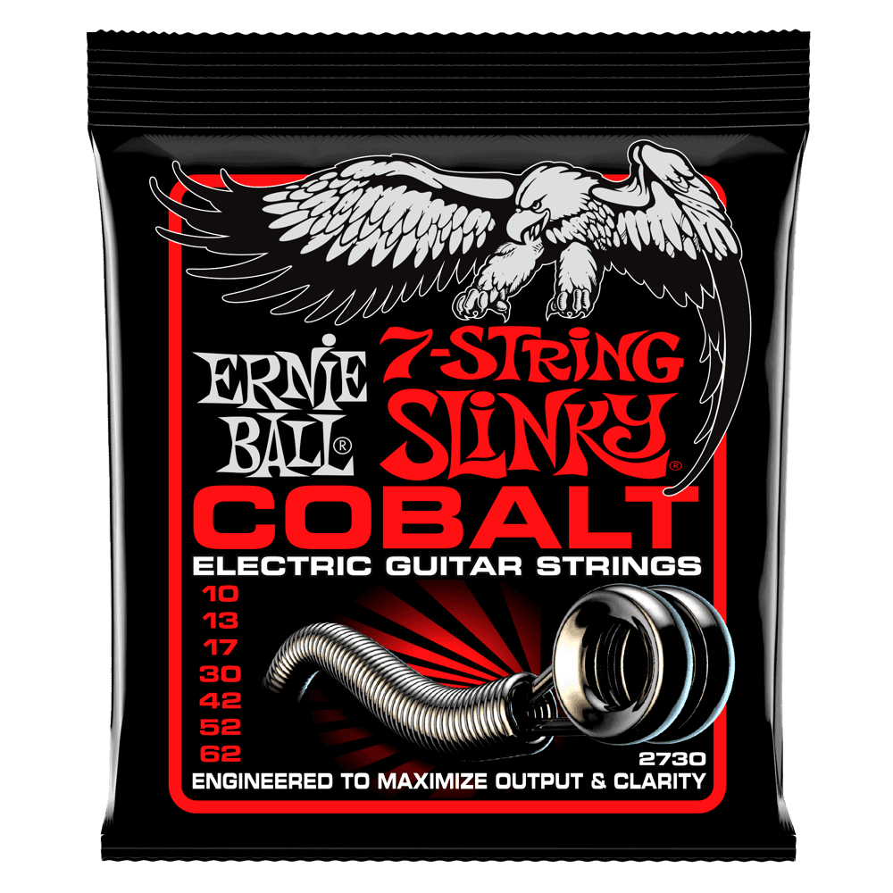 Ernie Ball 7-String Skinny Top Heavy Bottom Slinky Cobalt (.010–.062) .10–.62 strings