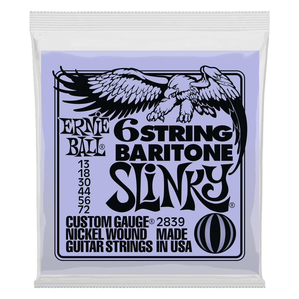 Ernie Ball Baritone Slinky, Nickel Wound (.013–.072) .13–.72 strings